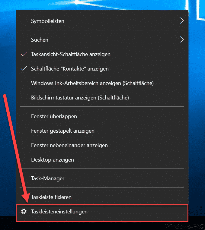 Taskleisteneinstellungen