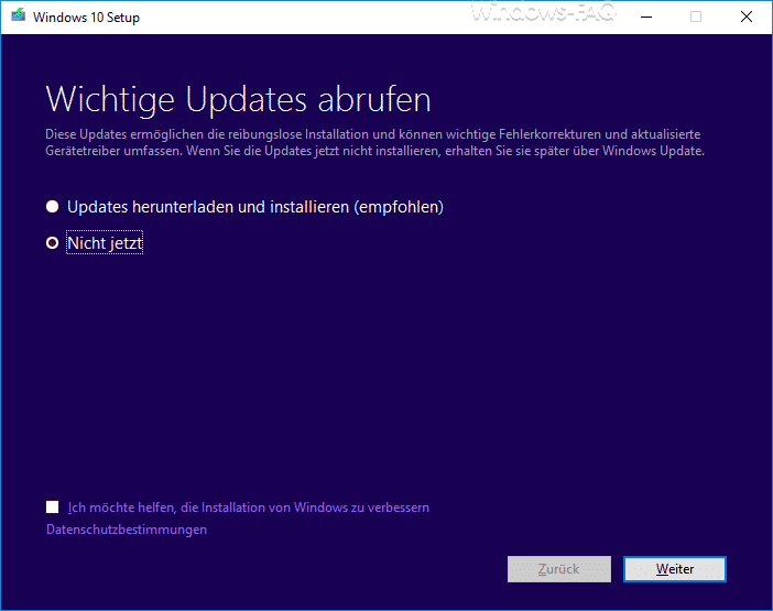 Wichtige Updates abrufen