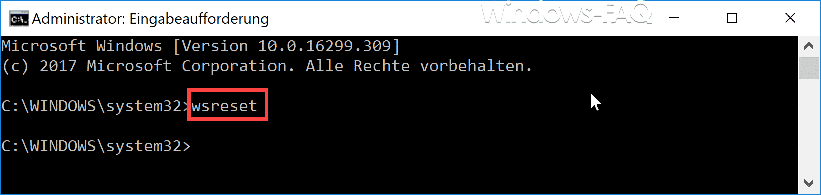 wsreset