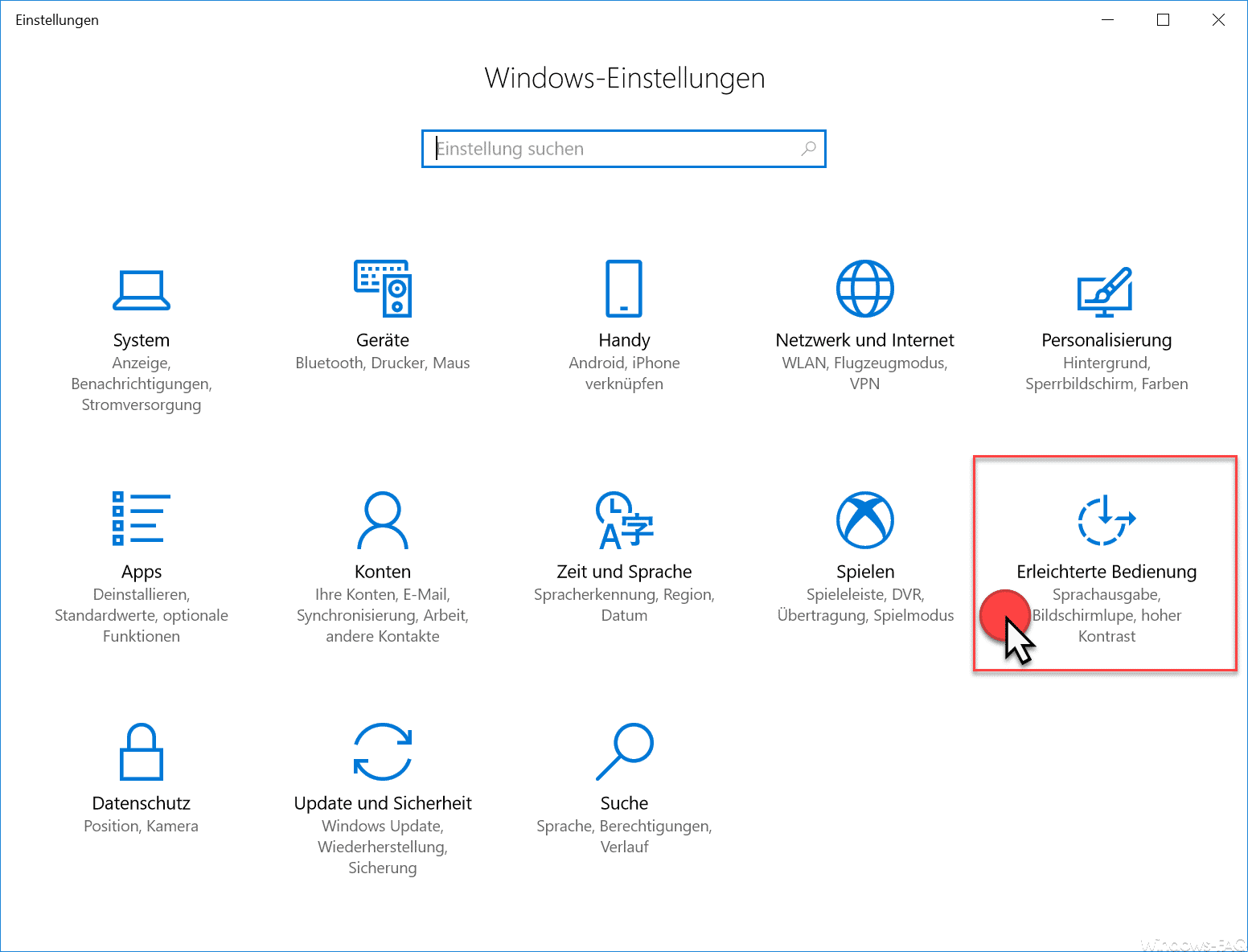 Erleichterte Bedienung