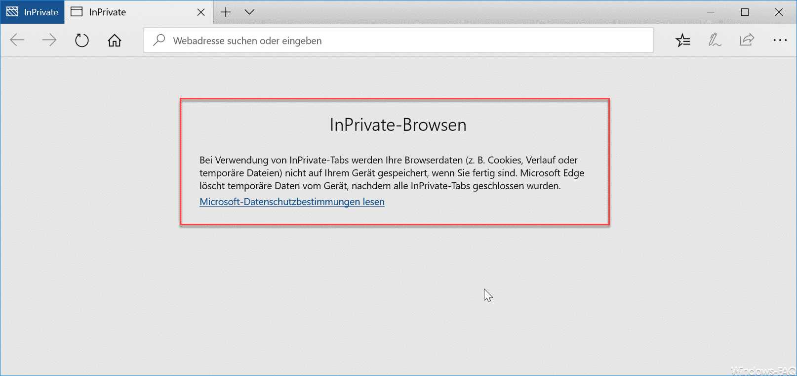 InPrivate-Browsen