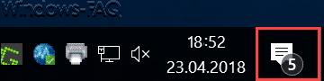 Windows 10 Taskleiste Anzahl der Benachrichtigungen