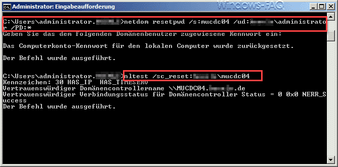 Computer Vertrauensstellung überprüfen und erneuern