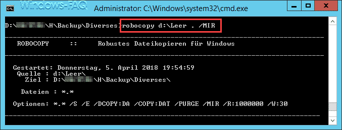 robocopy zu lange Dateinamen oder Ordnernamen löschen