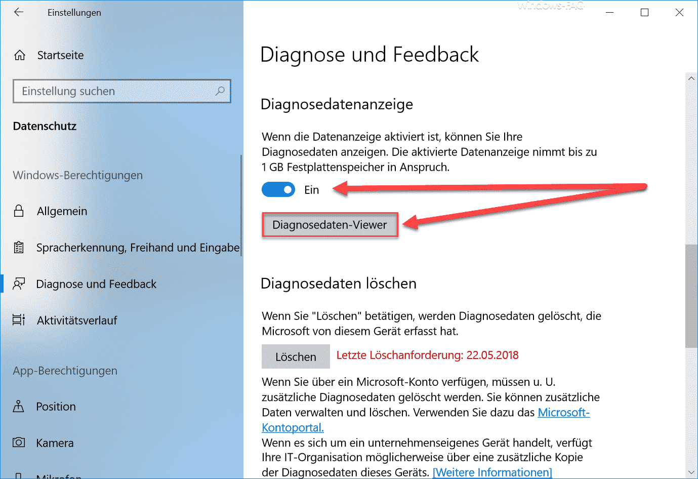 Windows 10 Telemetrie und Diagnosedaten Datenerfassung abschalten