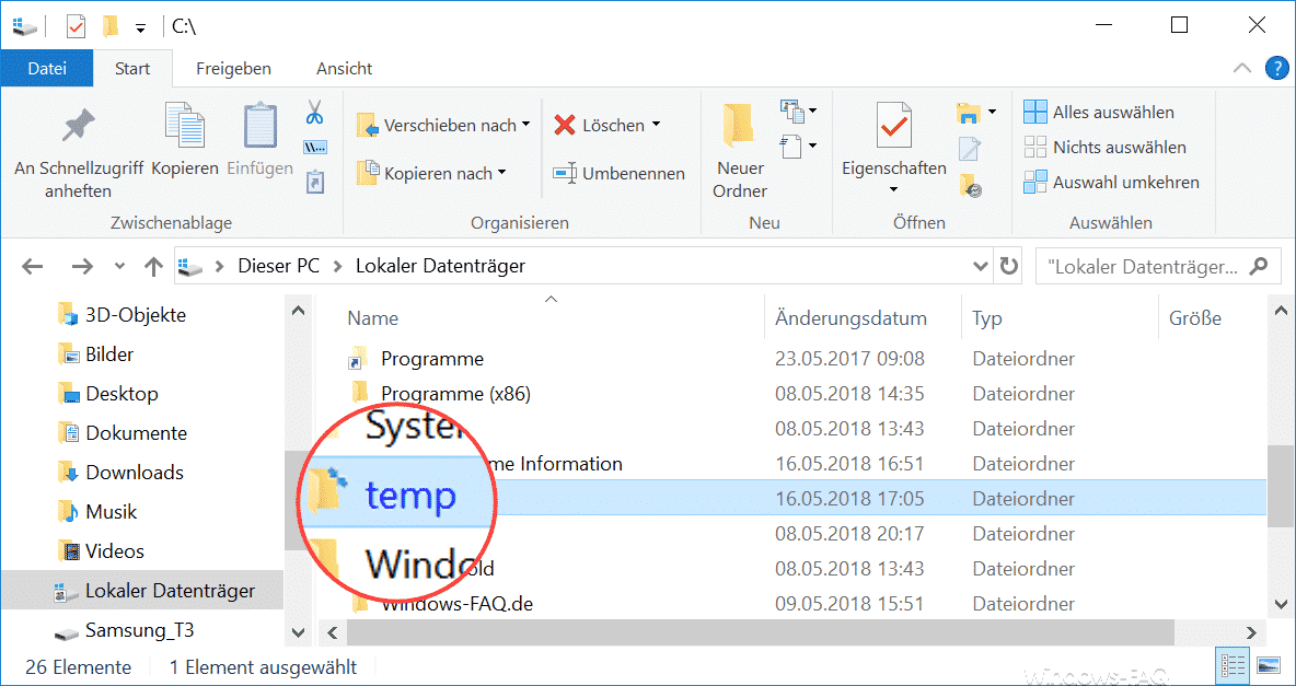 Komprimierter Windows Ordner