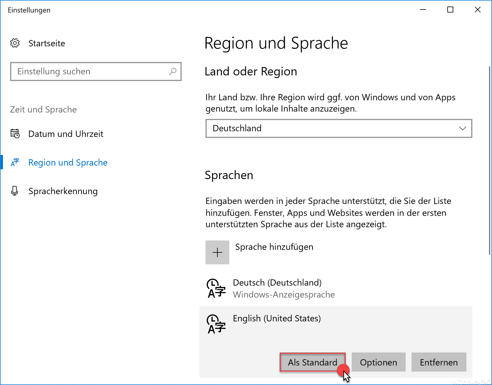 Sprache als Standard