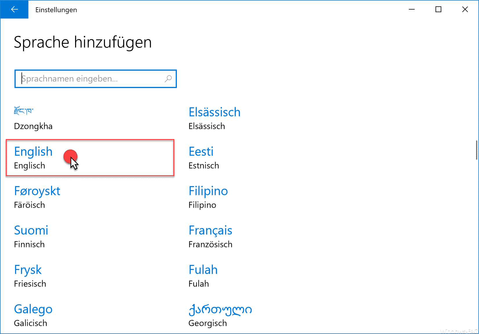 Sprache auswählen