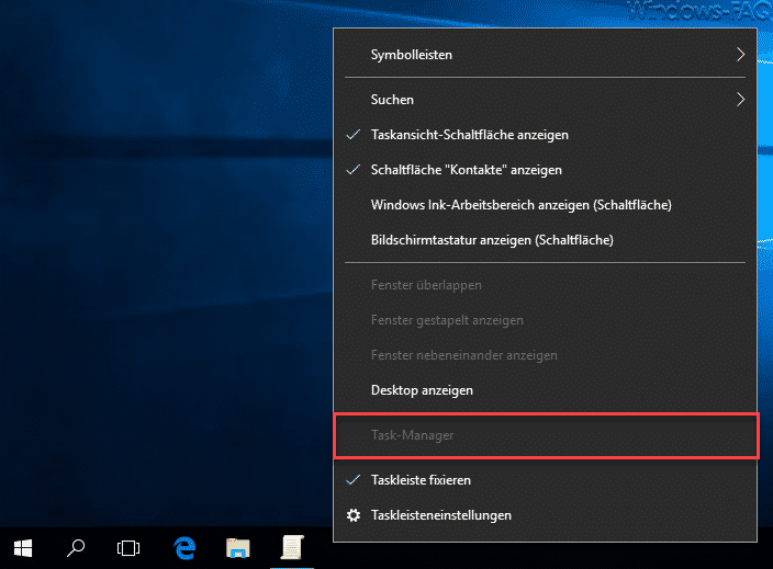 Task-Manager ausgegraut