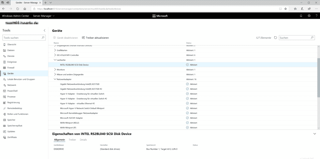 Windows Admin Center Geräte