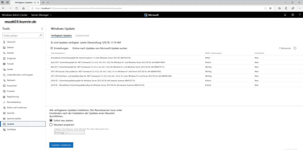 Windows Admin Center Updates