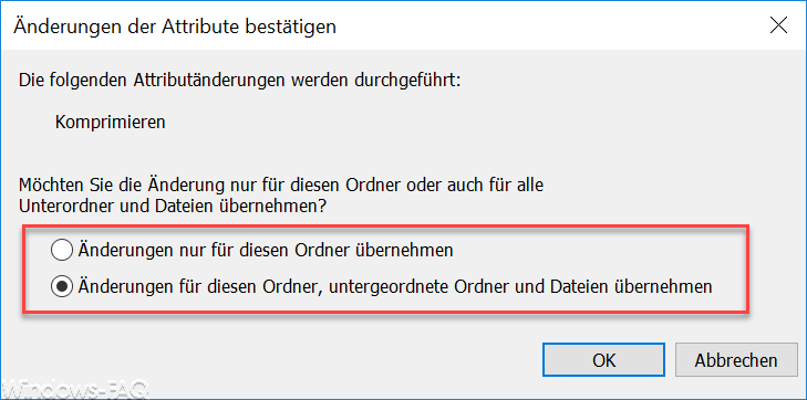 Änderungen der Attribute bestätigen