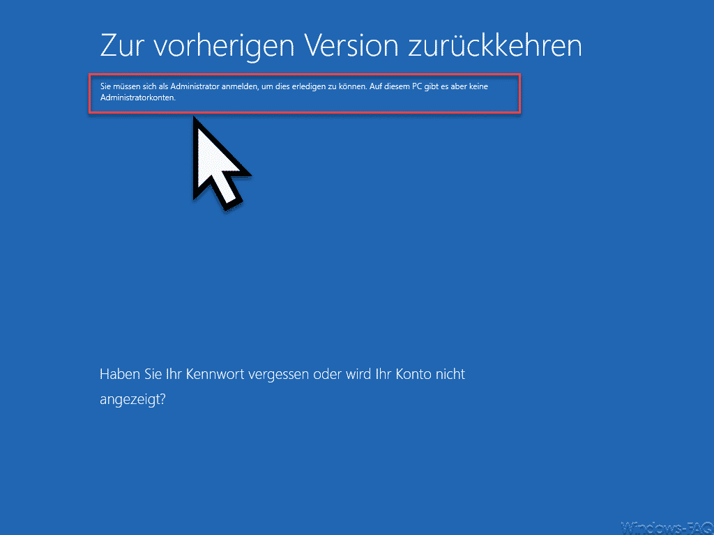 Auf diesem PC gibt es aber keine Administratorkonten