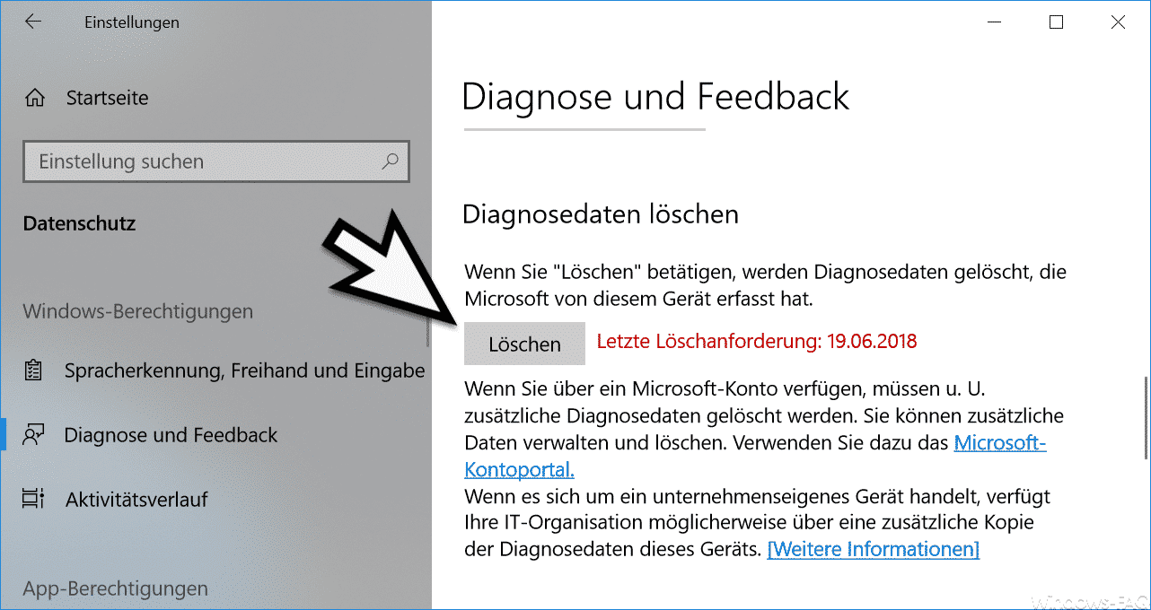 Diagnosedaten löschen bei Windows 10