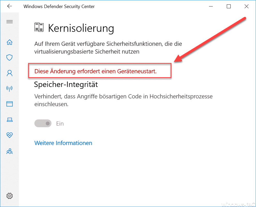 Diese Änderung erfordert einen Geräteneustart