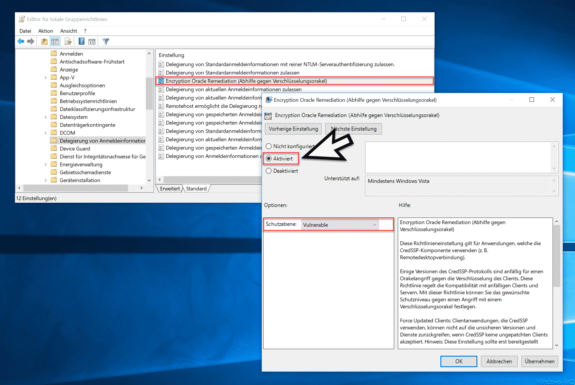 Encryption Oracle Remediation (Abhilfe gegen Verschlüsselungsorakel)