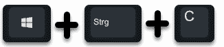 Windows-Taste + STRG + C