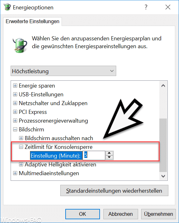 Ausschalten des Bildschirms im Windows 10 Sperrbildschirm konfigurieren