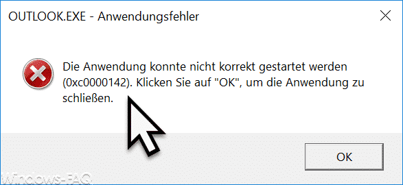Die Anwendung konnte nicht korrekt gestartet werden 0xc0000142