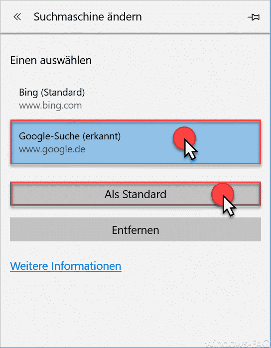 Standardsuchmaschine im Microsoft Edge ändern