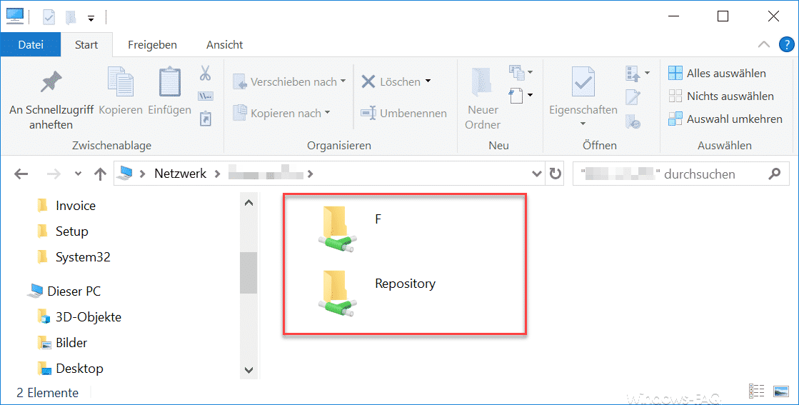 Freigaben im Windows Explorer