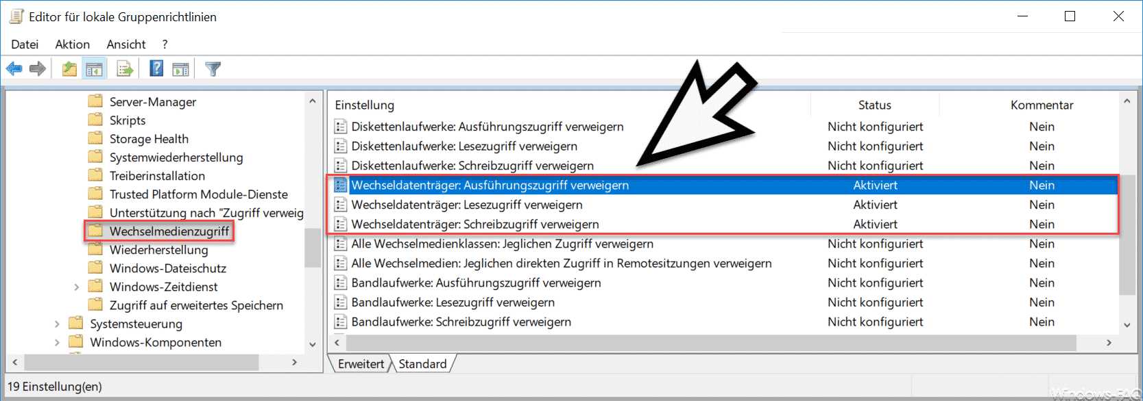Zugriff auf USB-Sticks bei Windows 10 sperren
