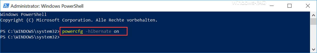 powercfg in der PowerShell Konsole