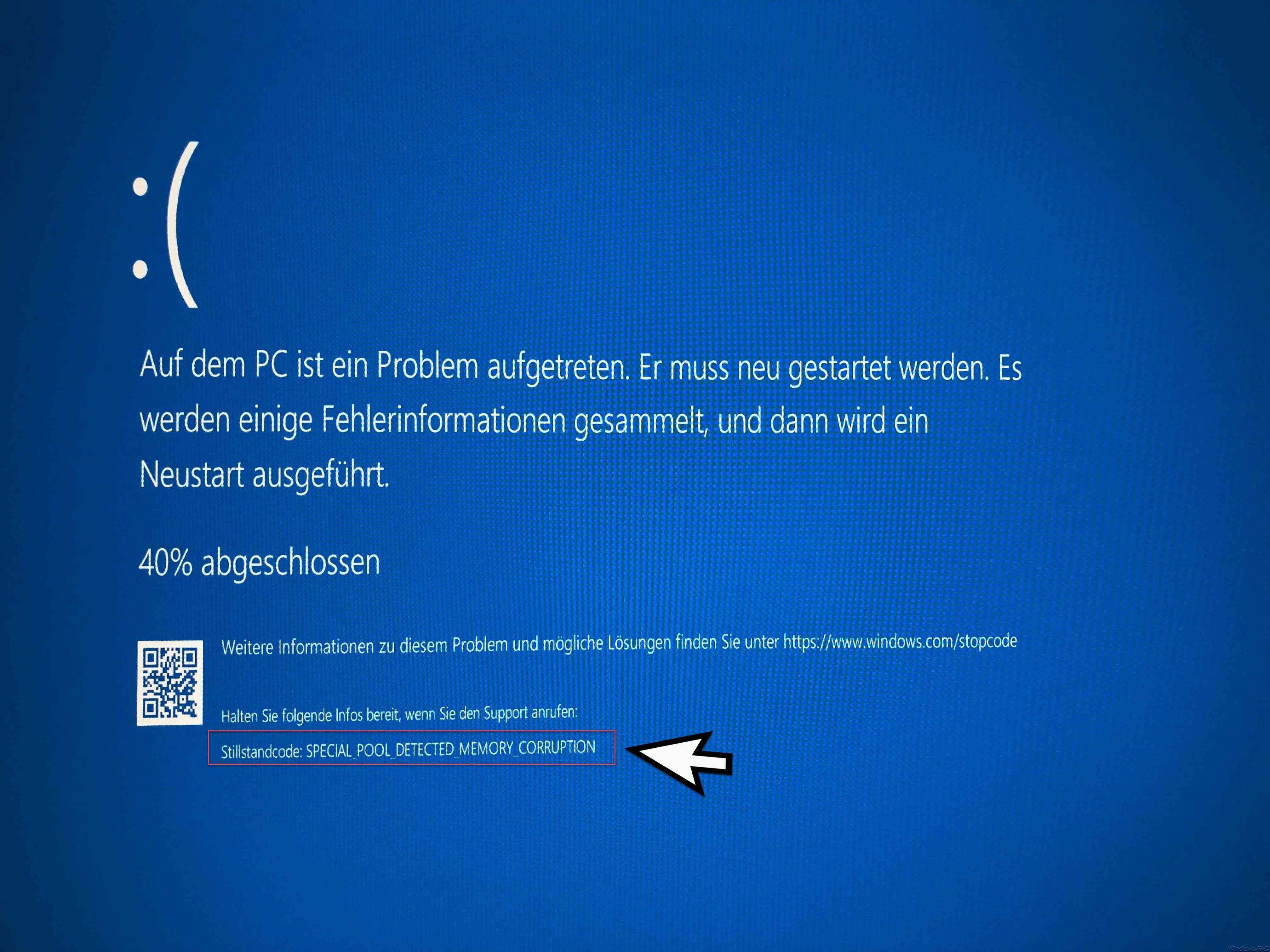 Special Pool Detected Memory Corruption BSOD