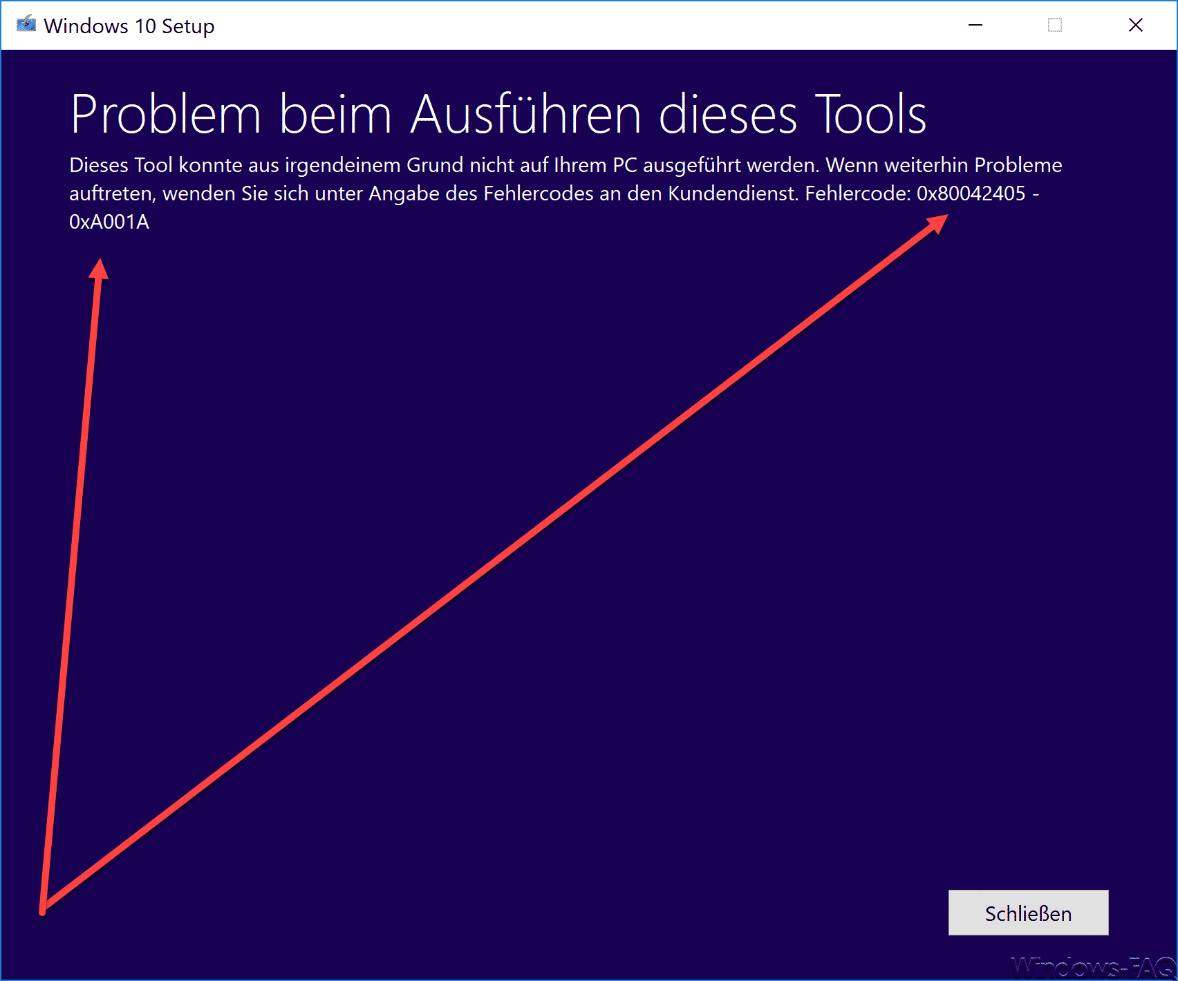 0X80042405 – 0xA001A Fehlercode beim Media Creation Tool