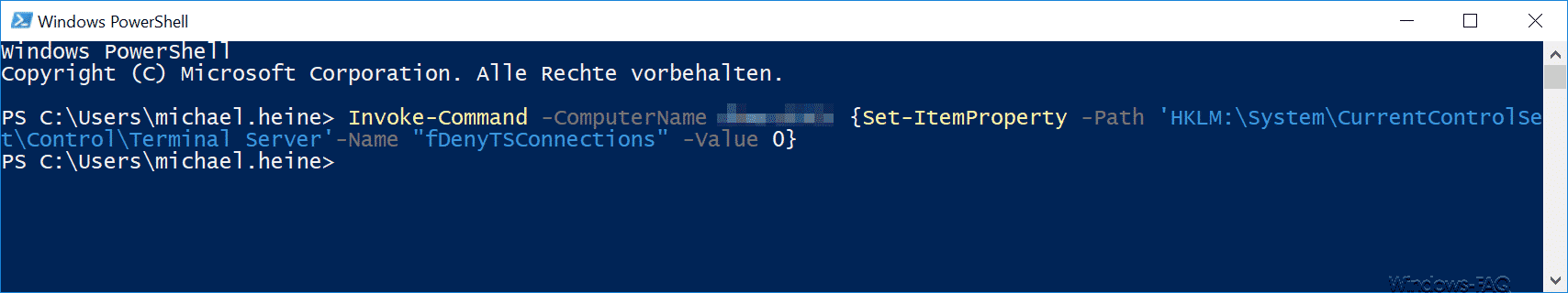 Remotedesktop remote per PowerShell aktivieren