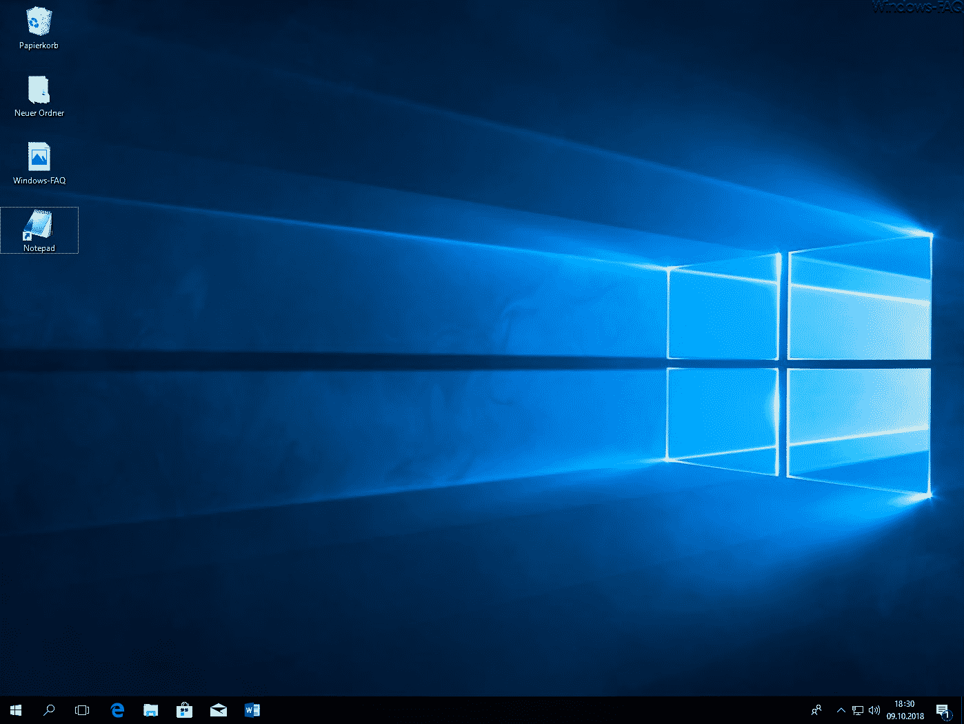 Windows Desktop mit Desktopsymbolen
