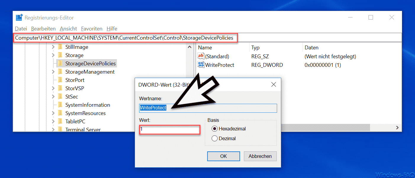 Schreibschutz auf USB-Sticks aktivieren