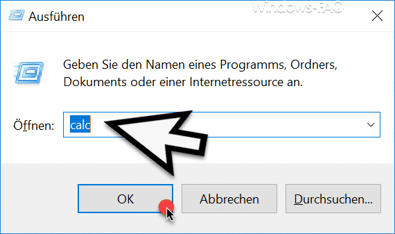 CALC im Ausführen Dialog