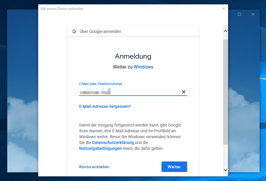 E-Mail des Google Kontos