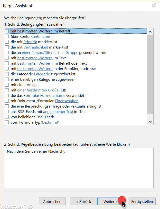 Outlook Regel-Assistent