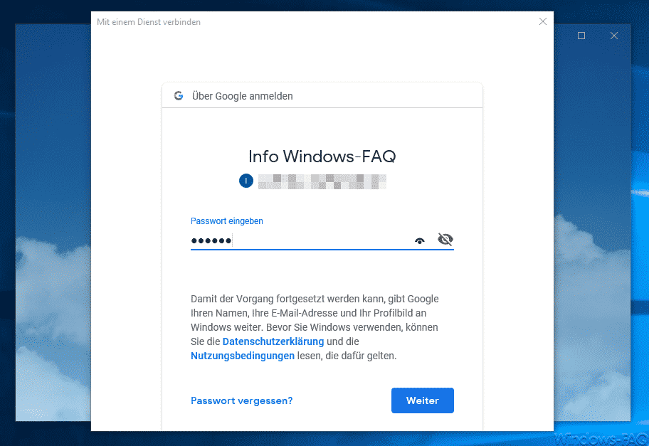 Passwort des Google Kontos