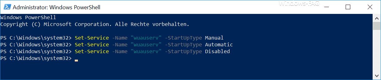 Set-Service -Name wuauserv -StartUpType Manual