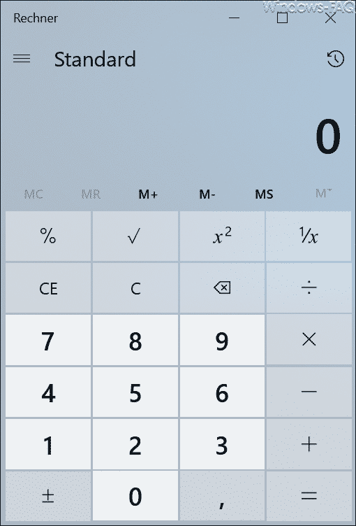 Windows 10 Taschenrechner