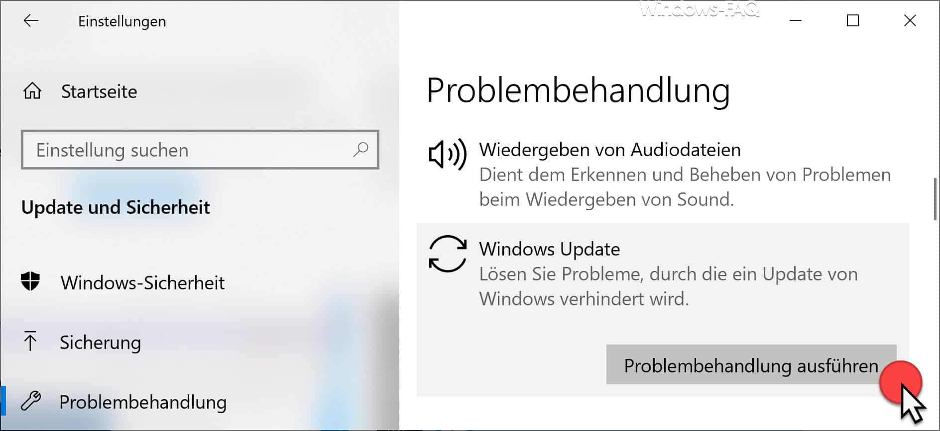 Windows Update Problembehandlung