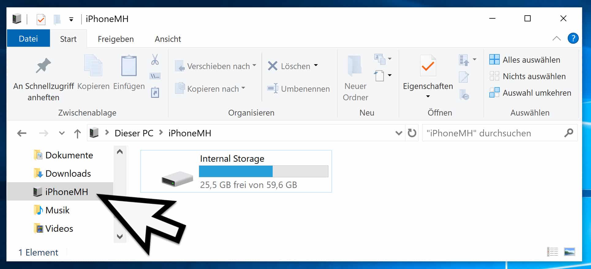 iPhone im Windows Explorer