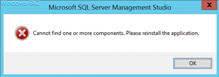 Cannot find one or more components. Please reinstall the application