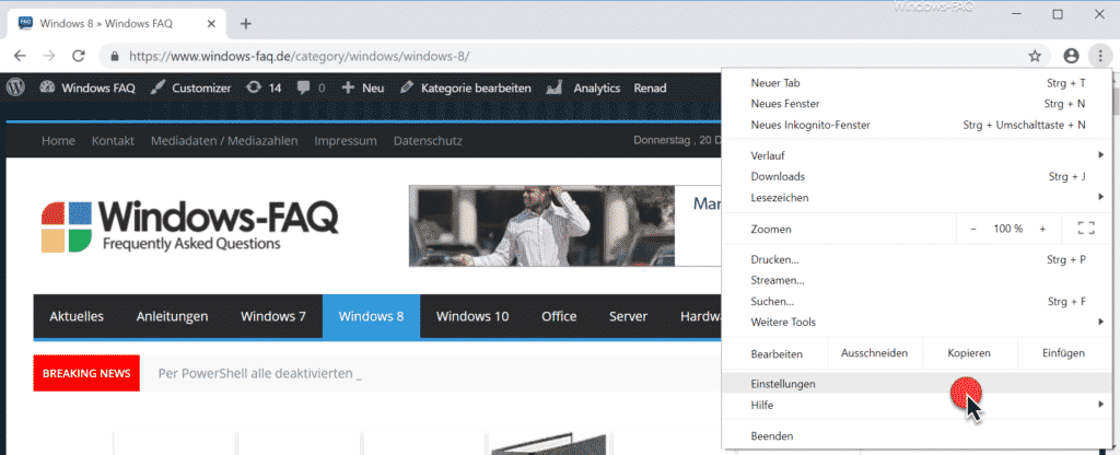 Chrome Einstellungen