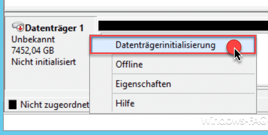 Datenträgerinitialisierung