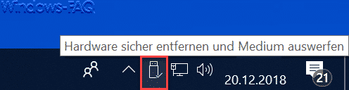 Hardware sicher entfernen und Medium auswerfen