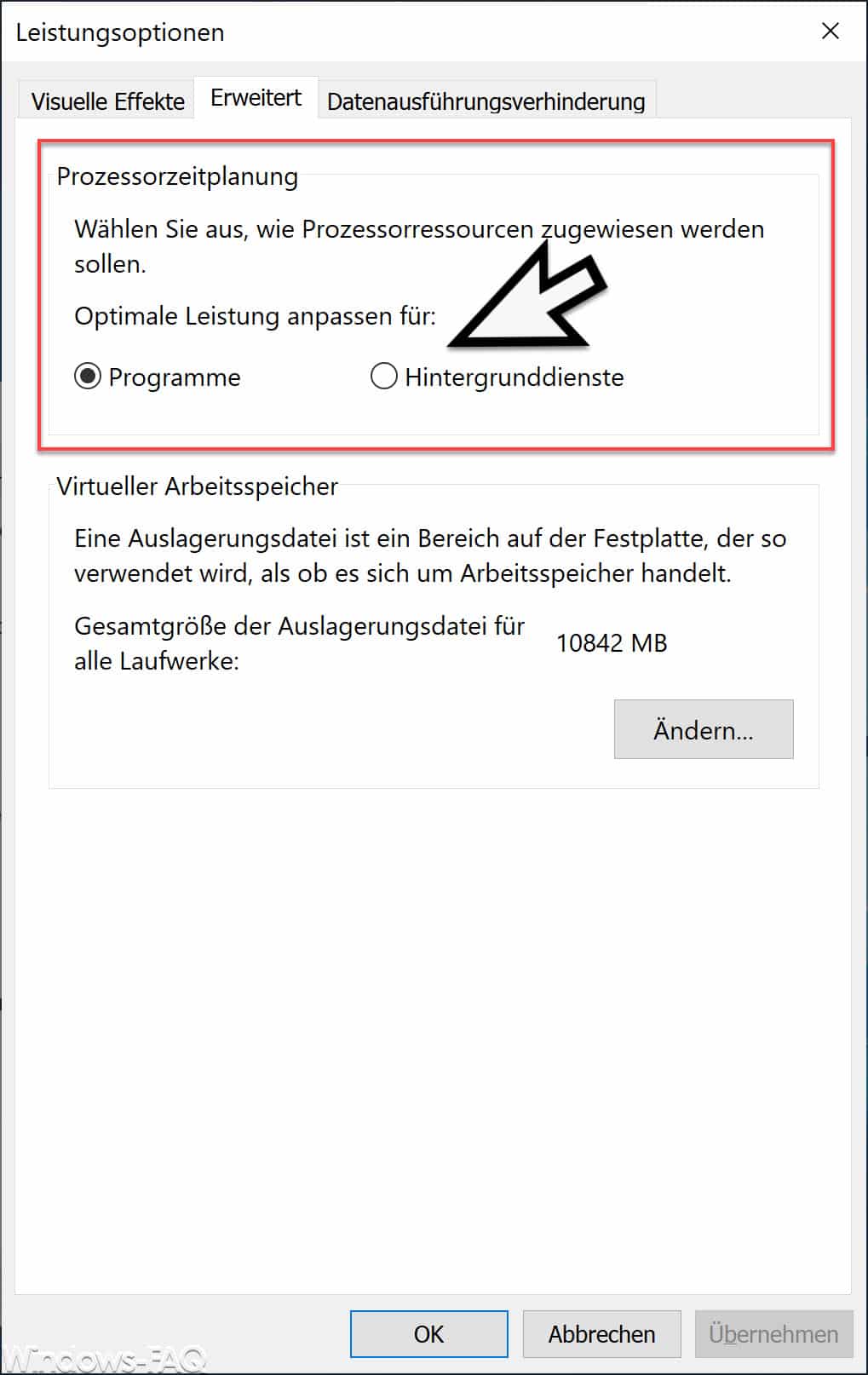 Windows CPU Leistung optimieren für Programme oder Dienste
