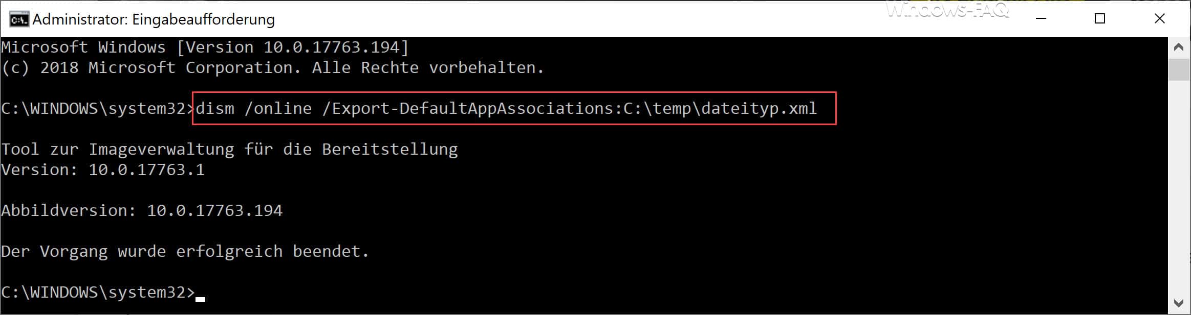 dism online Export-DefaultAppAssociations
