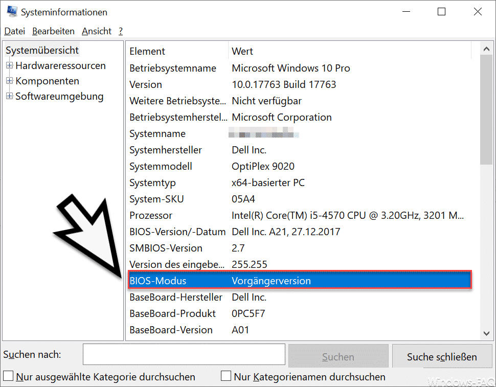 Bios Modus Vorgängerversion Systeminformationen