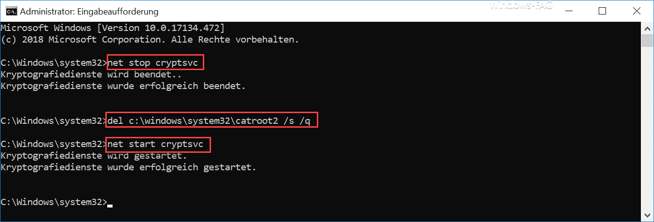 Löschen der Catroot & Catroot2 Ordner bei Windows Update Problemen