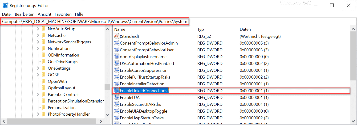 EnableLinkedConnections
