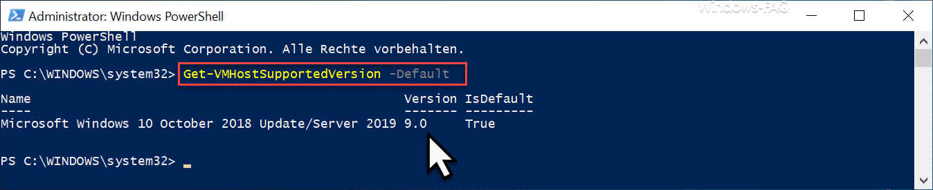 Get-VMHostSupportedVersion -Default